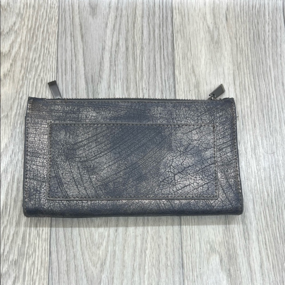 Textured Gray Clutch Wallet